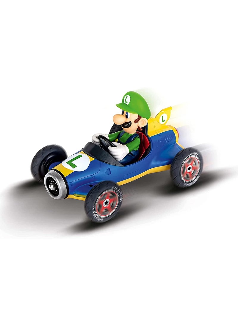 Carrera RC Nintendo Mario Kart Mach 8 with Luigi | Remote-Controlled Car | Indoor & Outdoor Fun | Mini RC Mario Kart for Kids & Adults | Easy to Carry