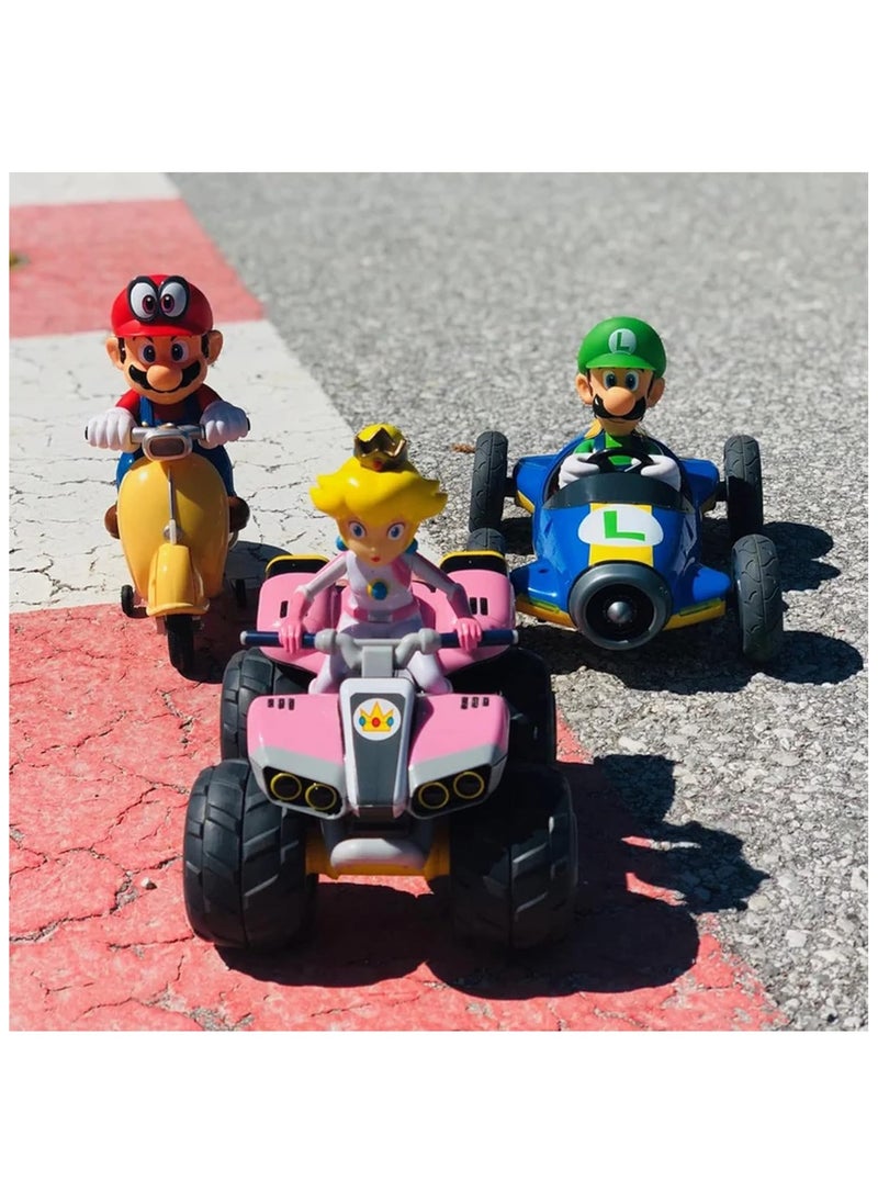 Carrera RC Nintendo Mario Kart Mach 8 with Luigi | Remote-Controlled Car | Indoor & Outdoor Fun | Mini RC Mario Kart for Kids & Adults | Easy to Carry