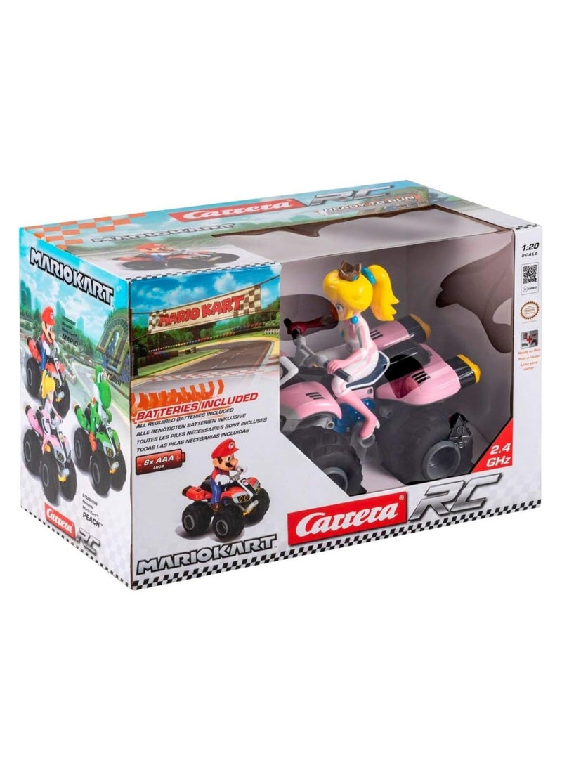 Carrera RC Nintendo Mario Kart 8 Peach Quad | Remote-Controlled Car for Indoor & Outdoor | Mini Mario Kart RC with Controller | Fun Toy for Kids & Adults