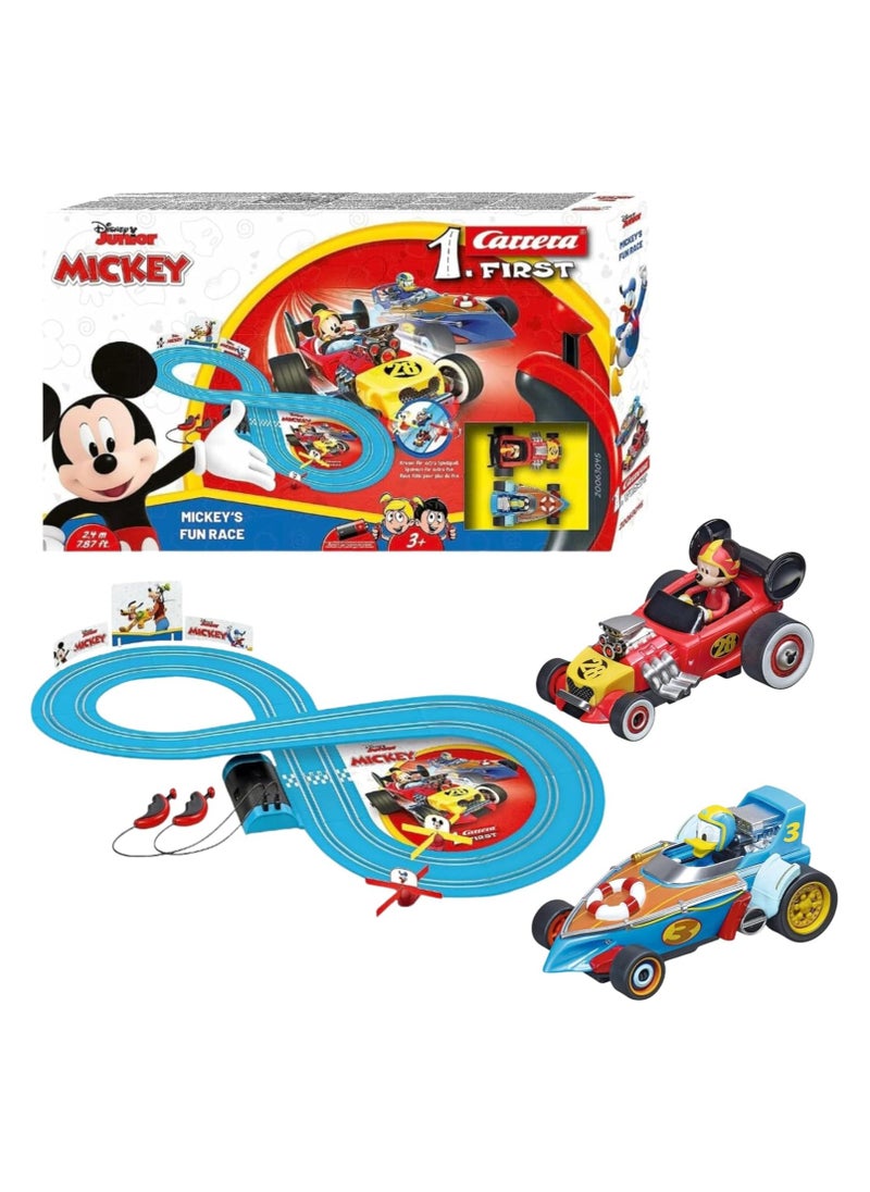 Carrera Mickey’s Fun Race Track Set | 2.4m Racing Track with Controllers | Exciting Toy for Kids & Families | Fun Mickey Mouse-Themed Racing Game