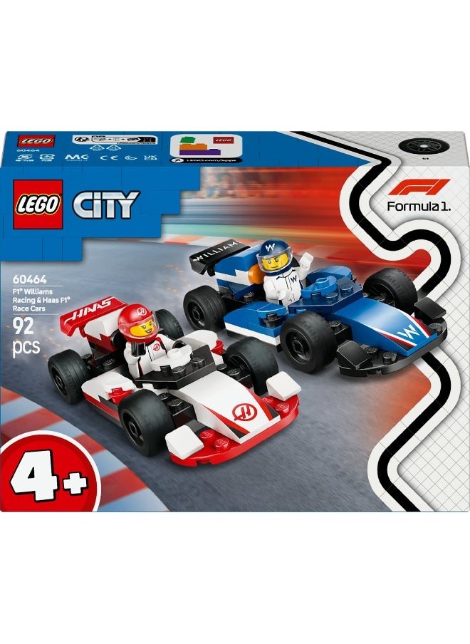 LEGO City F1 Williams Racing & Haas F1 Race Cars 60464 Building Set (92 Pieces)