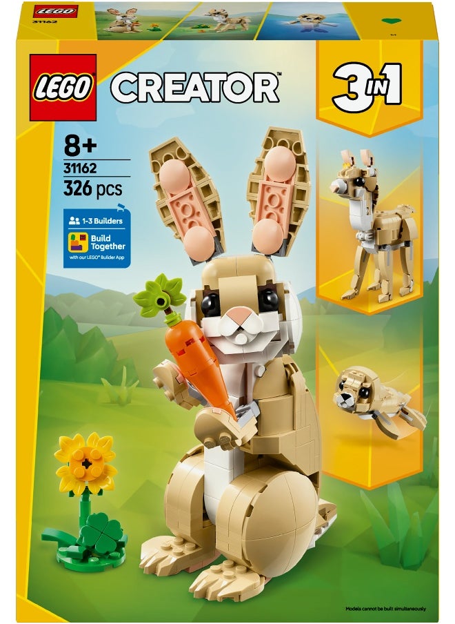 LEGO Creator 3in1 Cute Bunny 31162 Building Set (326 Pieces)