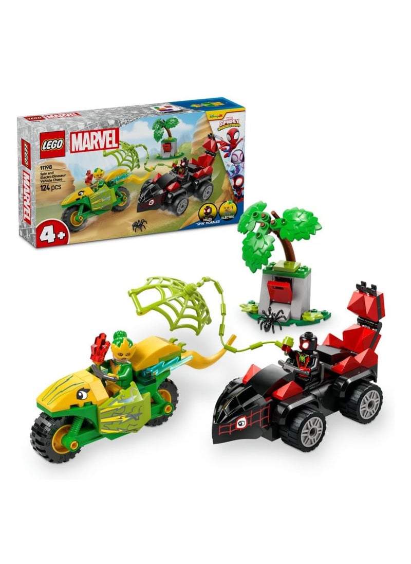 LEGO Spin and Electro Dinosaur Vehicle Chase Set, Creative Building Toy with a Super Hero Car 11198