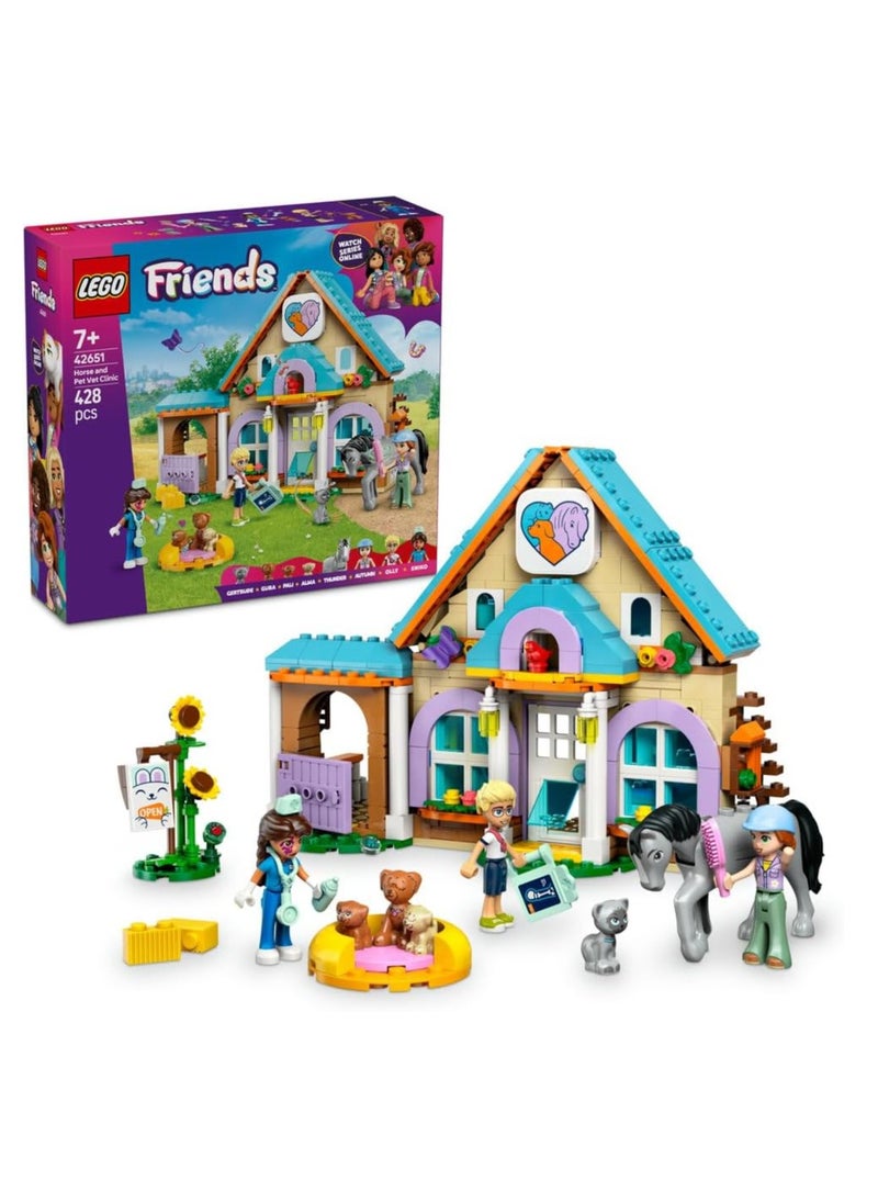 LEGO Friends Horse And Pet Vet Clinic Building Toy Set 42651