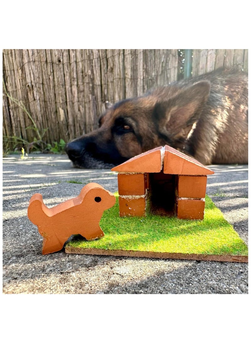 Brick Construction Toy Set - Teifoc 1002 - Dog Kennel Includes Puppy Made Of Clay - 6+ Years - 17pcs
