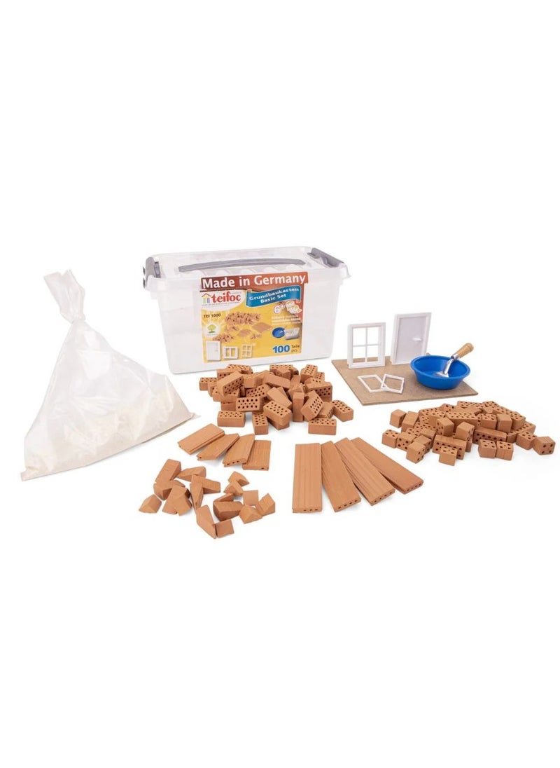 Brick Construction Toys TEI 1000  - Basic Starter Set - Build With Real Bricks & Cement - 6+ Years Old