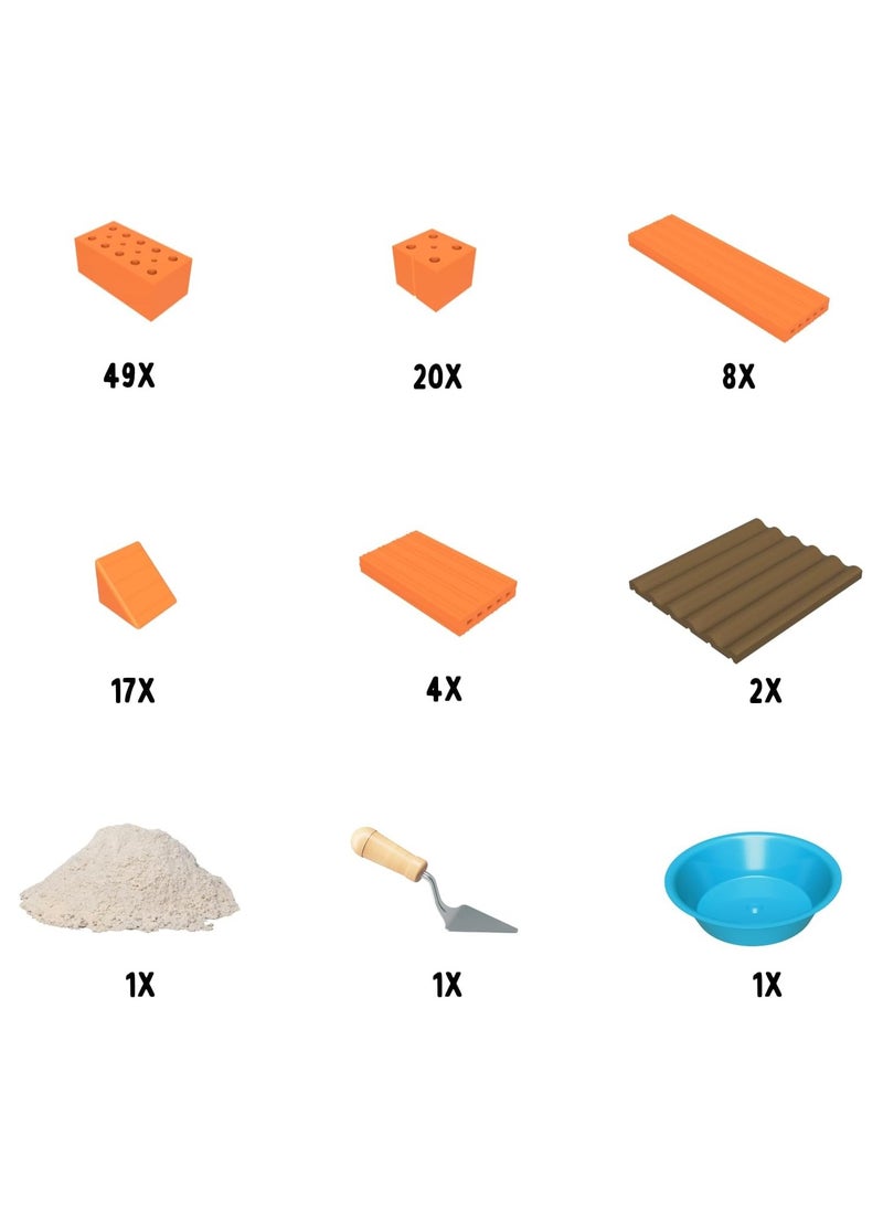 Brick Construction Toy - TEI 1530 - Accessory Set Stone Building Kit - 6+ Years - 100pcs