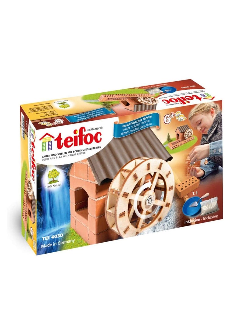 Brick Construction Toy Set - TEI 4030 - Water Mill Set Stone Building Kit - 6+ Years - 60pcs