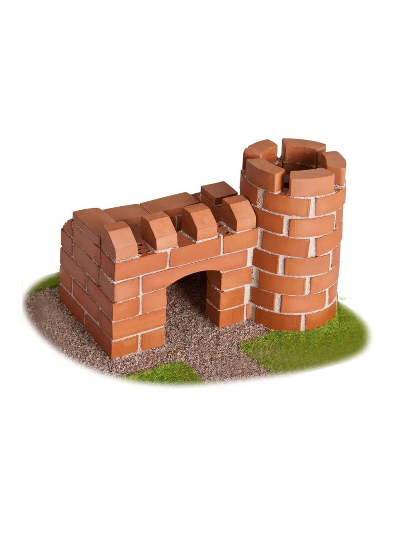 Brick Construction Toy Set - Tei 4070 - Small Castle And Pen Holder Stone Building Kit - 6+ Years - 100pcs