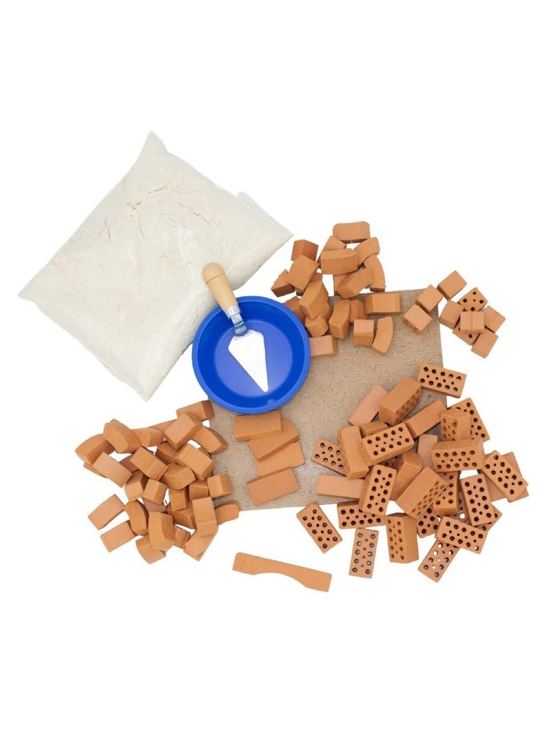 Brick Construction Toy Set - Tei 4070 - Small Castle And Pen Holder Stone Building Kit - 6+ Years - 100pcs