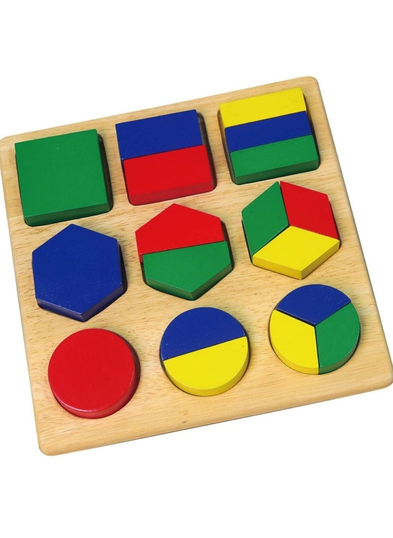 Wooden Geometric Shape Puzzle – Montessori Sorting & Matching Toy