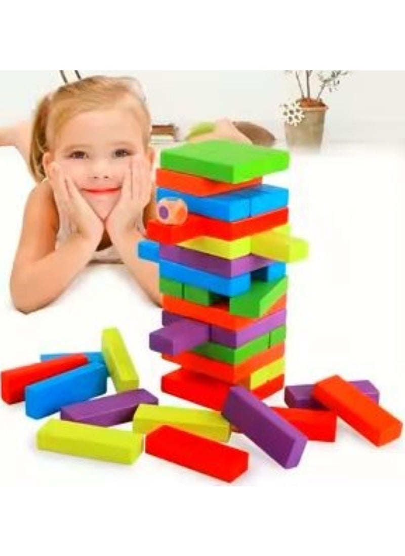 Wooden Block Tower Multicolor