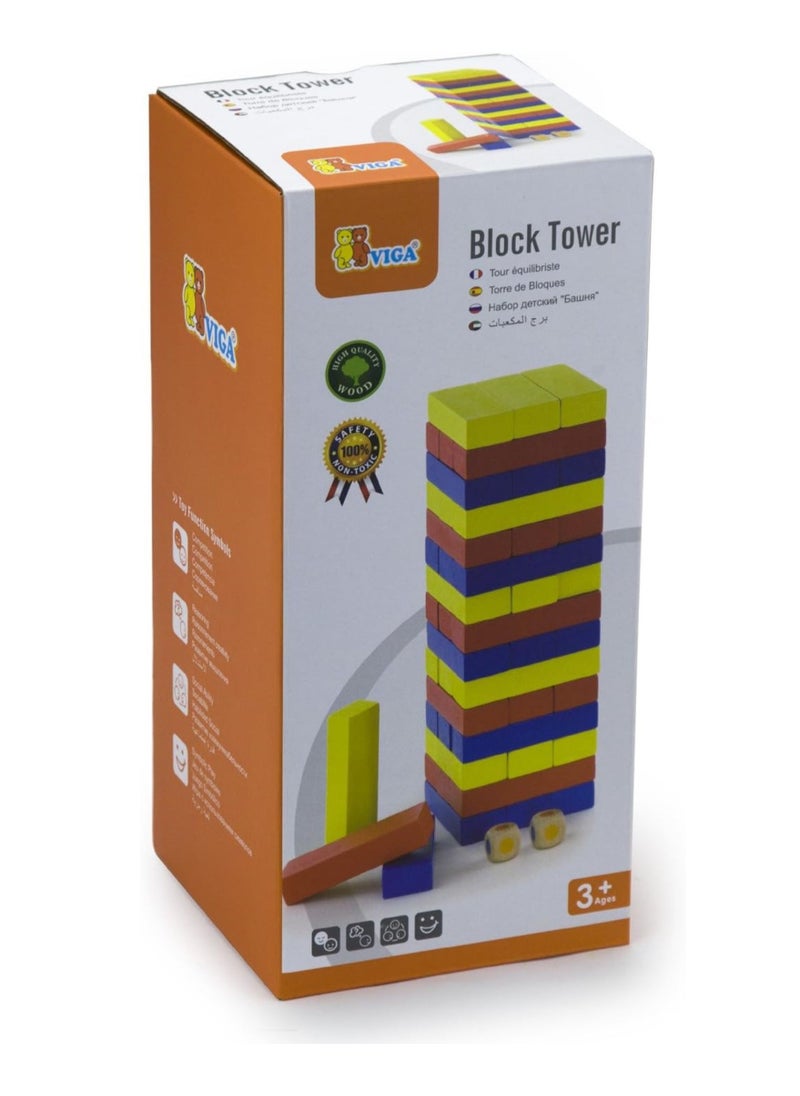 Wooden Block Tower Multicolor