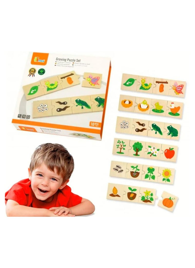 Wooden Growing Puzzle - Life Cycle Learning Set