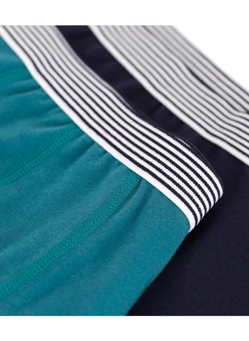 Children's plain cotton and elastane boxers - 2-pack
