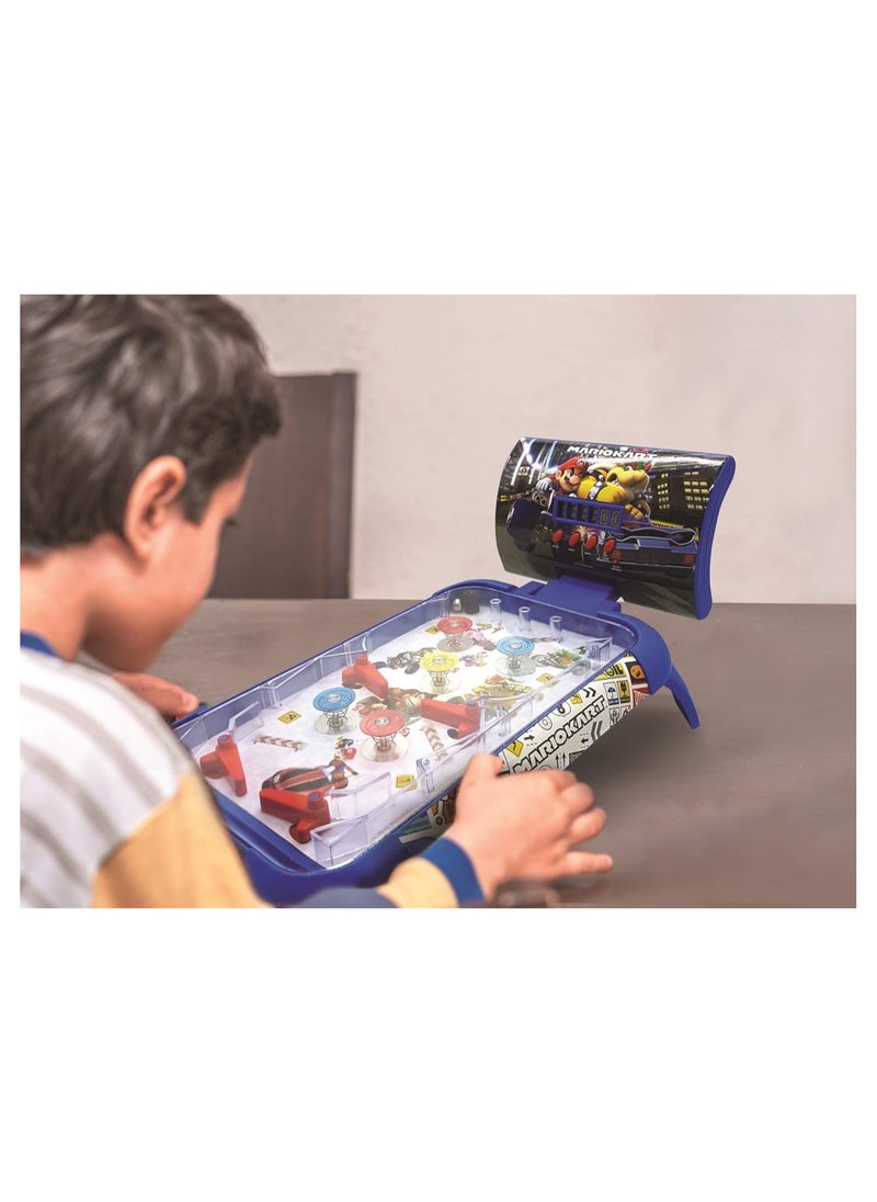 Nintendo Mario Kart Electronic Pinball Table | For Kids and Family | LCD Screen | Light & Sound Effects | 52x26.5 Inches | Blue/Red