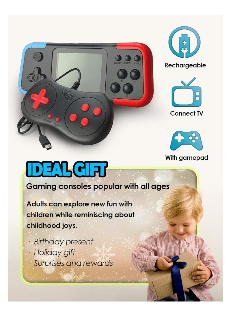 Handheld Game Console with 666 Classic Games - 3.0” Color Display, Rechargeable Battery, 2 Player Support & TV Output - Ideal Gift for Kids, Friends, Lovers