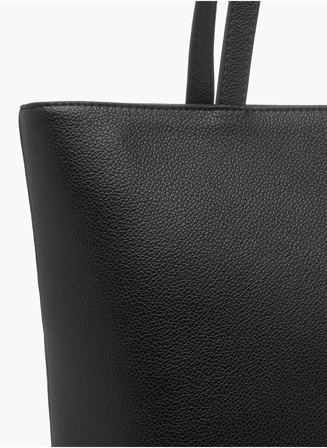 Womens Monogram Print Tote Bag With Zip Closure And Handles