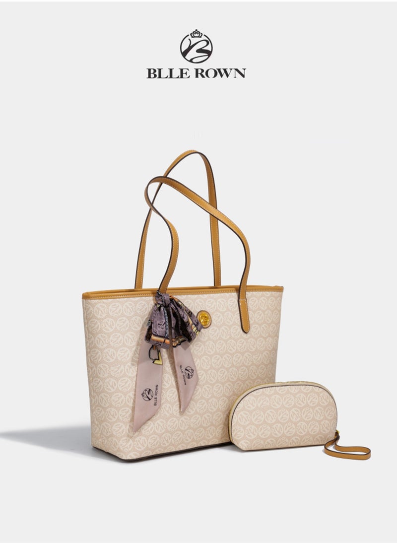 2PCS Large Capacity Women's Luxury Handbags Casual Versatile Tote Bag Women's Commuter Bags Mommy Bag