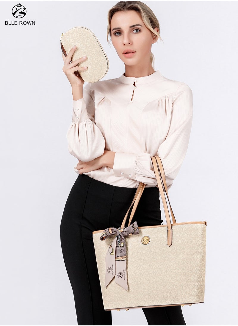 2PCS Large Capacity Women's Luxury Handbags Casual Versatile Tote Bag Women's Commuter Bags Mommy Bag