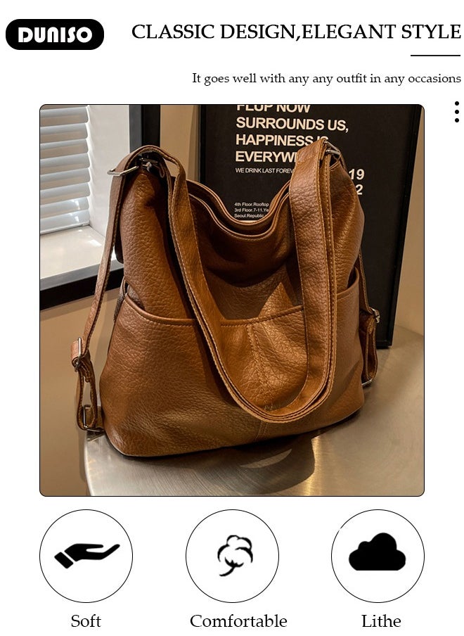 Handbags for Women, PU Leather Crossbody Bag, Shoulder Bag for Adjustable Shoulder Strap, Large Capacity Portable Satchel, Fashion Shoulder Bag for Ladies