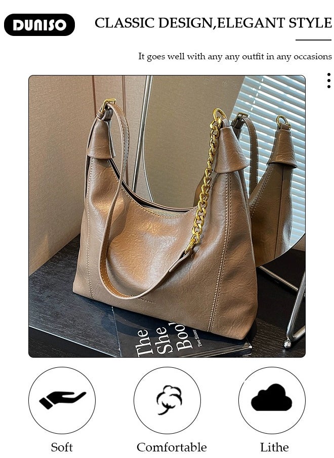 Handbags for Women, PU Leather Crossbody Bag, Shoulder Bag for Adjustable Shoulder Strap, Large Capacity Portable Satchel, Fashion Shoulder Bag for Ladies