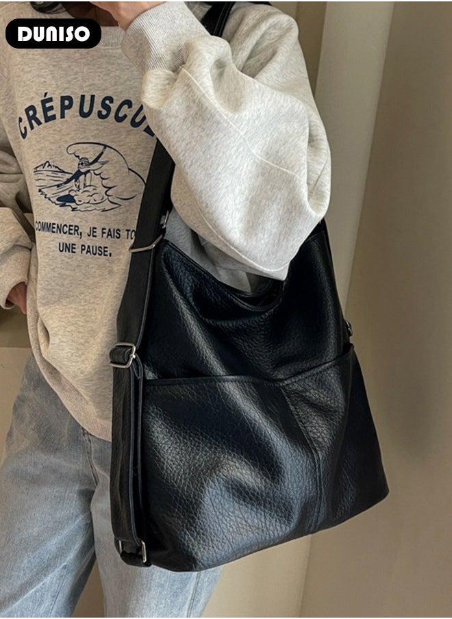 Handbags for Women, PU Leather Crossbody Bag, Shoulder Bag for Adjustable Shoulder Strap, Large Capacity Portable Satchel, Fashion Shoulder Bag for Ladies