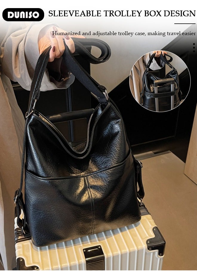 Handbags for Women, PU Leather Crossbody Bag, Shoulder Bag for Adjustable Shoulder Strap, Large Capacity Portable Satchel, Fashion Shoulder Bag for Ladies