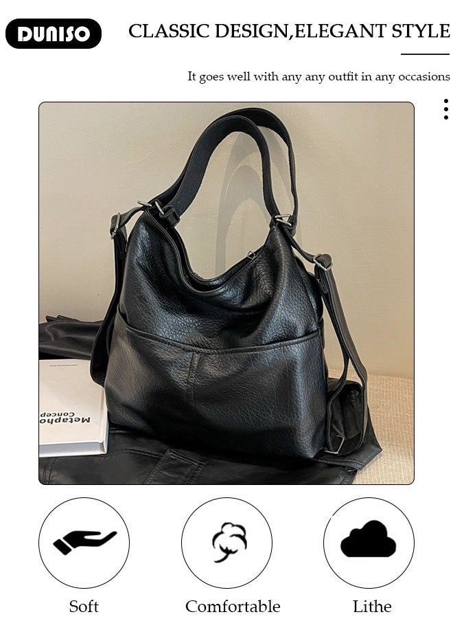 Handbags for Women, PU Leather Crossbody Bag, Shoulder Bag for Adjustable Shoulder Strap, Large Capacity Portable Satchel, Fashion Shoulder Bag for Ladies