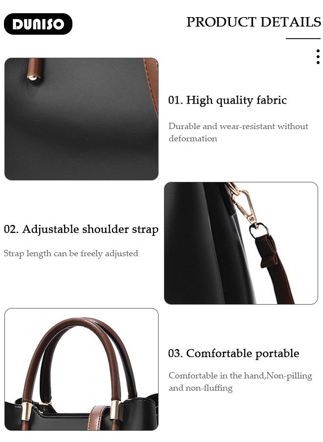 Women's Fashion Handbag Faux Leather Crossbody Bag For Women Large Capacity Bow Trim Tote Bags Top Handle Satchel Fashionable Travel Shoulder Bag For Ladies