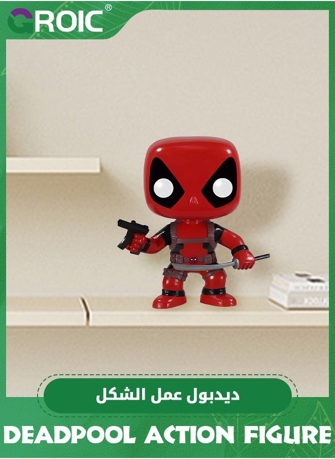 Movie Themed Action Figure - 3.75'' Deadpool Figure with Gun and Sword, Collectible Action Figures Toy, Model Figure for Collectors and Display, Gift Idea for Kids & Adults