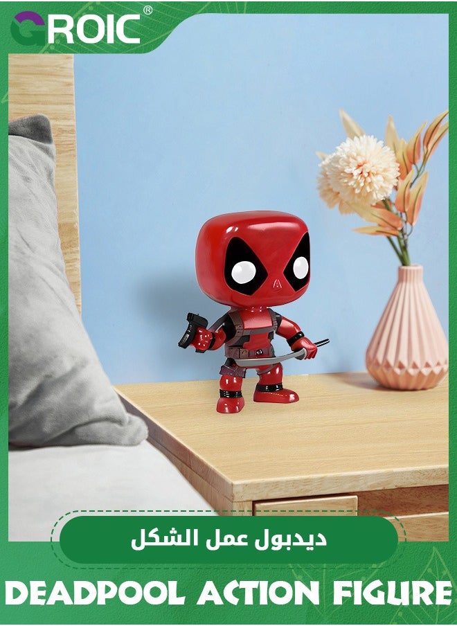 Movie Themed Action Figure - 3.75'' Deadpool Figure with Gun and Sword, Collectible Action Figures Toy, Model Figure for Collectors and Display, Gift Idea for Kids & Adults