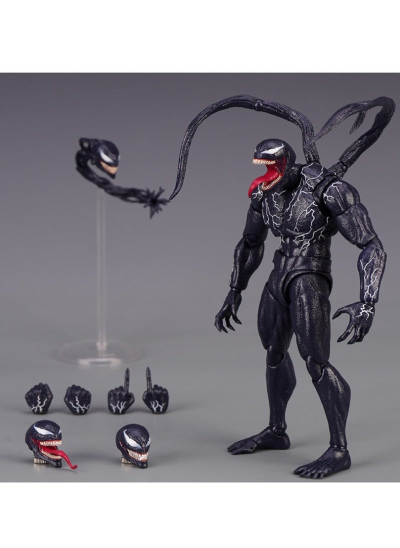 Venom Action Figure Amazing Spiderman Carnage Anime Action PVC Figure Movable Characters Model Statue Toys Desktop Ornaments or Kids Boys Birthday Gift-Venom (Updated Version Venom)