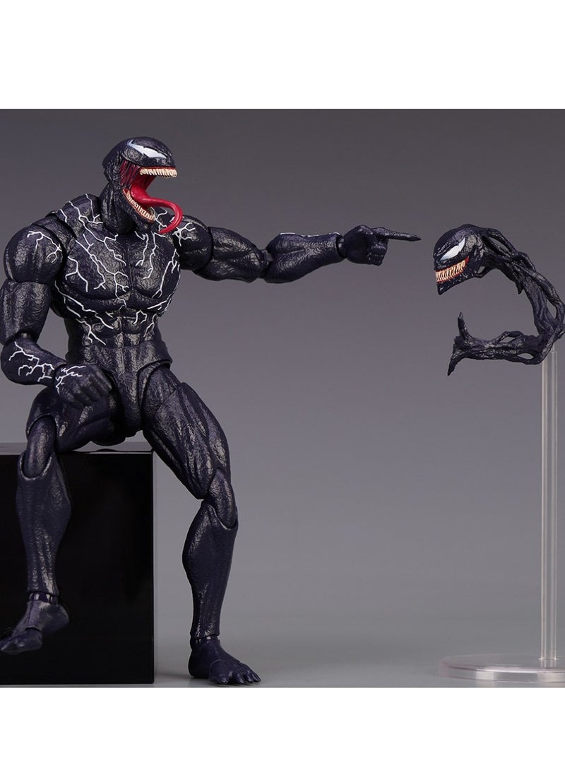 Venom Action Figure Amazing Spiderman Carnage Anime Action PVC Figure Movable Characters Model Statue Toys Desktop Ornaments or Kids Boys Birthday Gift-Venom (Updated Version Venom)
