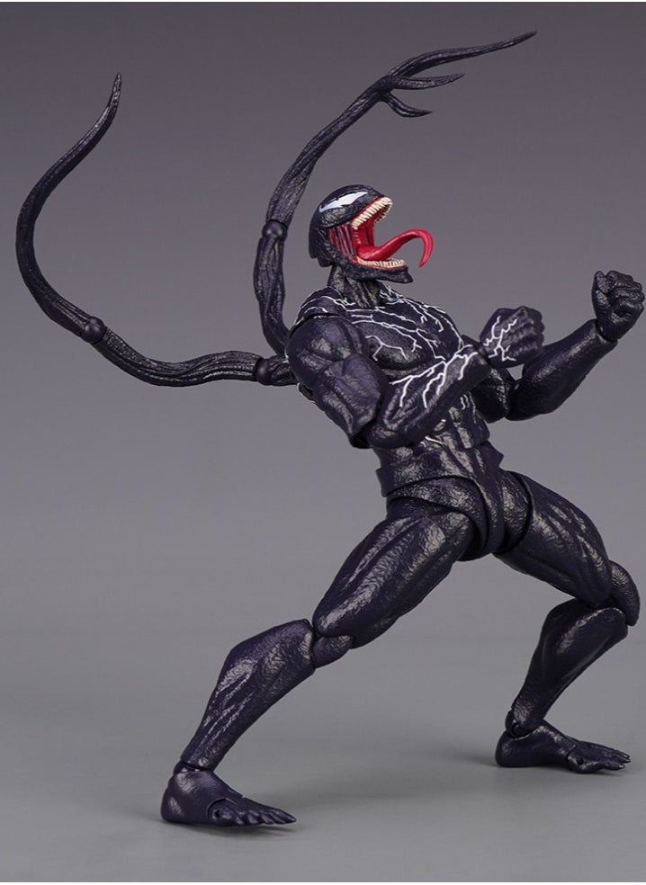 Venom Action Figure Amazing Spiderman Carnage Anime Action PVC Figure Movable Characters Model Statue Toys Desktop Ornaments or Kids Boys Birthday Gift-Venom (Updated Version Venom)