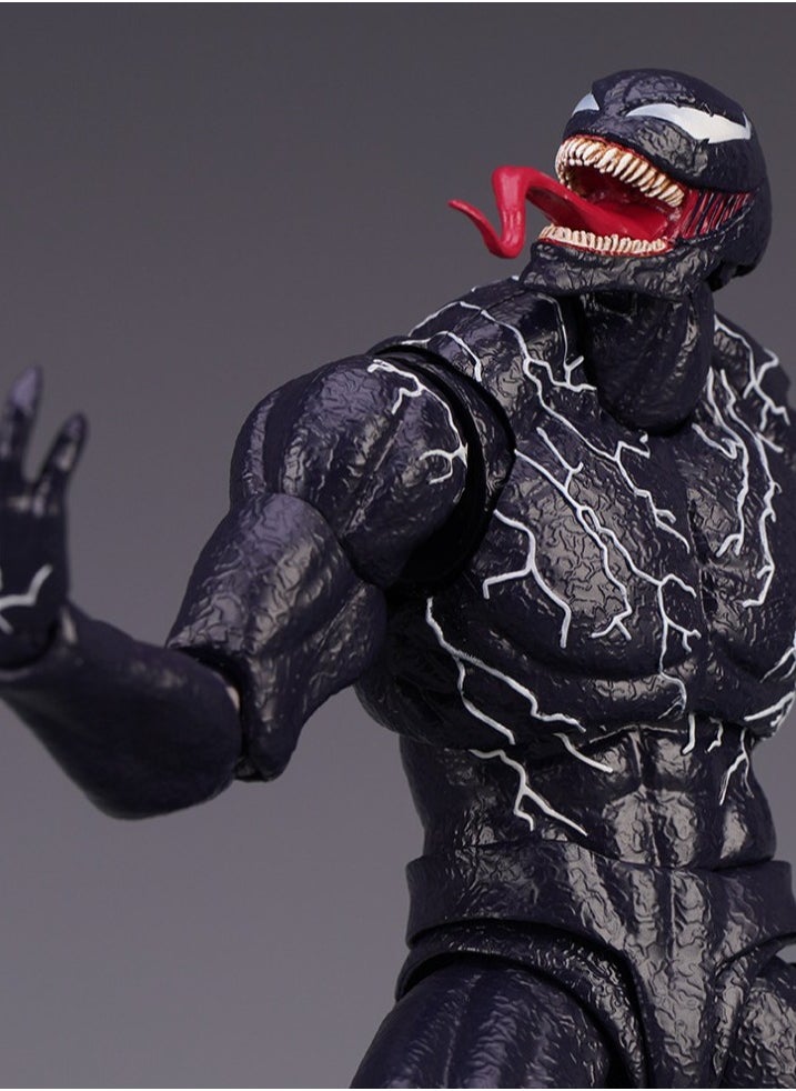 Venom Action Figure Amazing Spiderman Carnage Anime Action PVC Figure Movable Characters Model Statue Toys Desktop Ornaments or Kids Boys Birthday Gift-Venom (Updated Version Venom)
