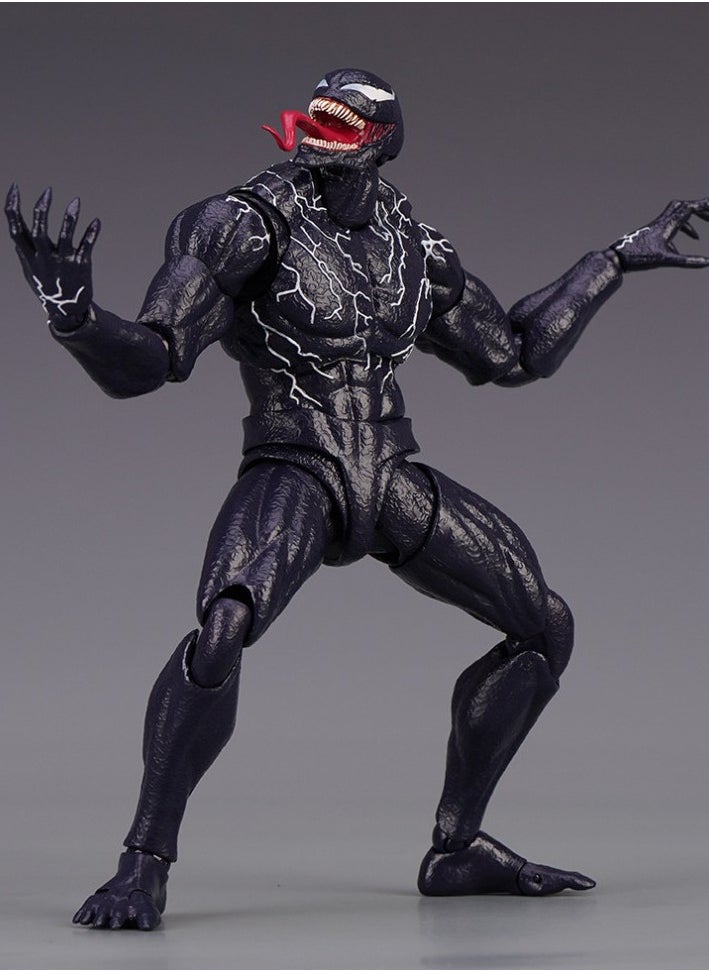 Venom Action Figure Amazing Spiderman Carnage Anime Action PVC Figure Movable Characters Model Statue Toys Desktop Ornaments or Kids Boys Birthday Gift-Venom (Updated Version Venom)