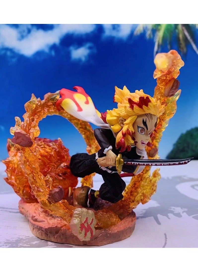 Valuable Figurine and Model of Kyojuro Rengoku Flame Pillar in the Nine Pillars' Resonance for Collection