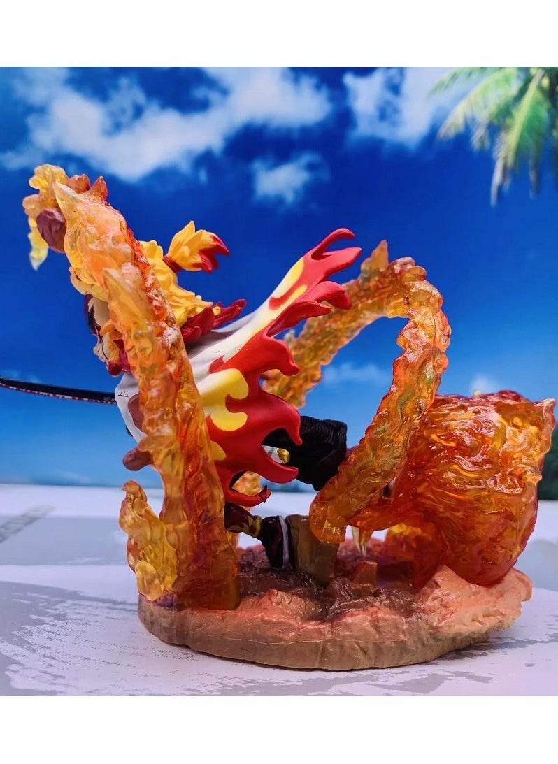Valuable Figurine and Model of Kyojuro Rengoku Flame Pillar in the Nine Pillars' Resonance for Collection