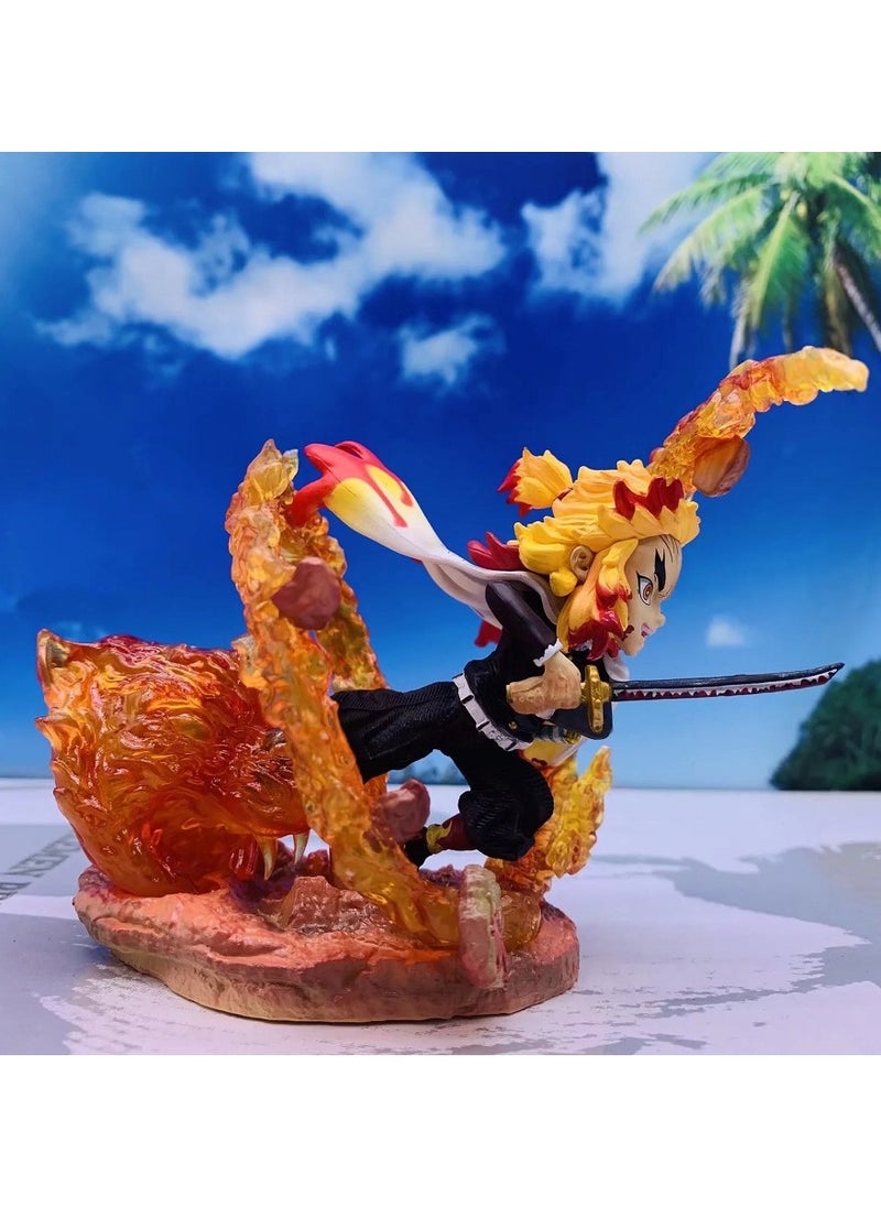 Valuable Figurine and Model of Kyojuro Rengoku Flame Pillar in the Nine Pillars' Resonance for Collection