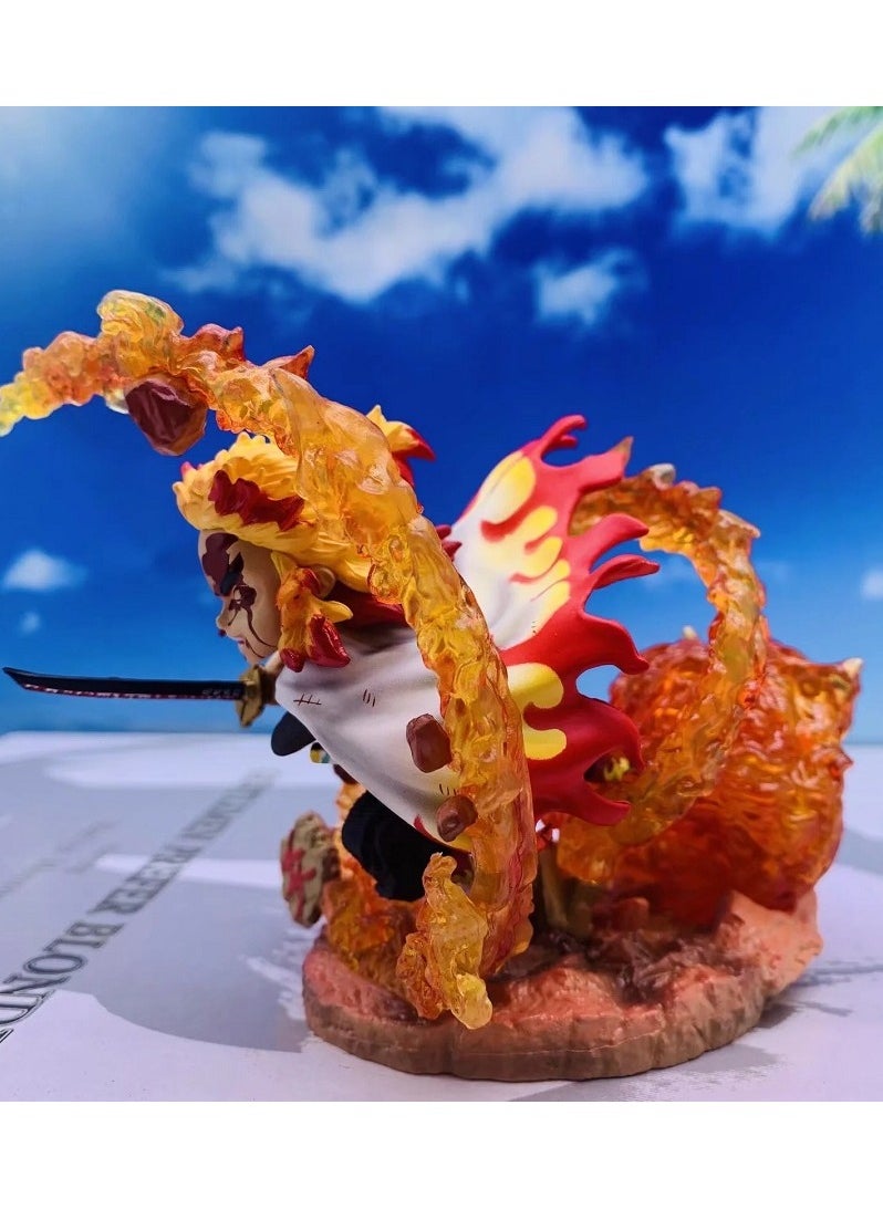 Valuable Figurine and Model of Kyojuro Rengoku Flame Pillar in the Nine Pillars' Resonance for Collection