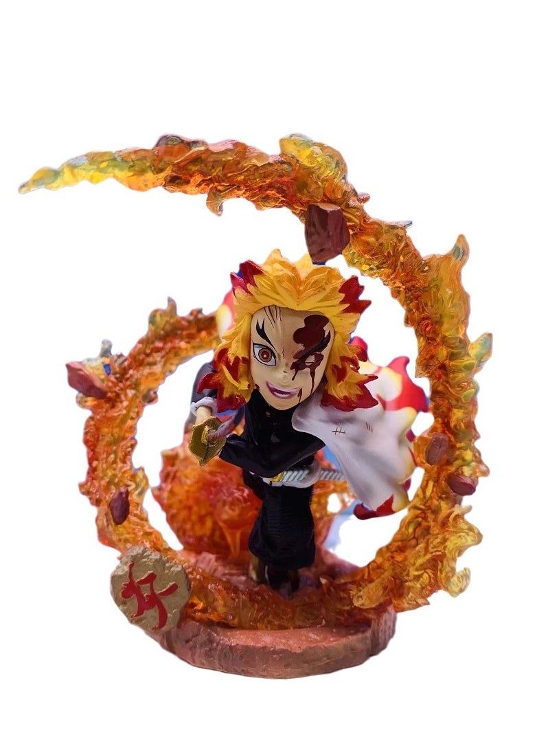 Valuable Figurine and Model of Kyojuro Rengoku Flame Pillar in the Nine Pillars' Resonance for Collection