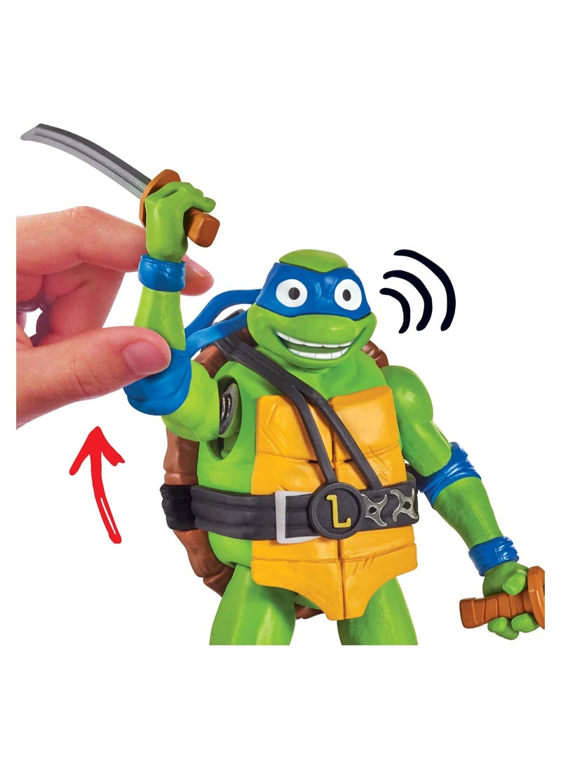 Teenage Mutant Ninja Turtles: Mutant Mayhem 5.5 Leonardo Deluxe Ninja Shouts Figure by Playmates Toys