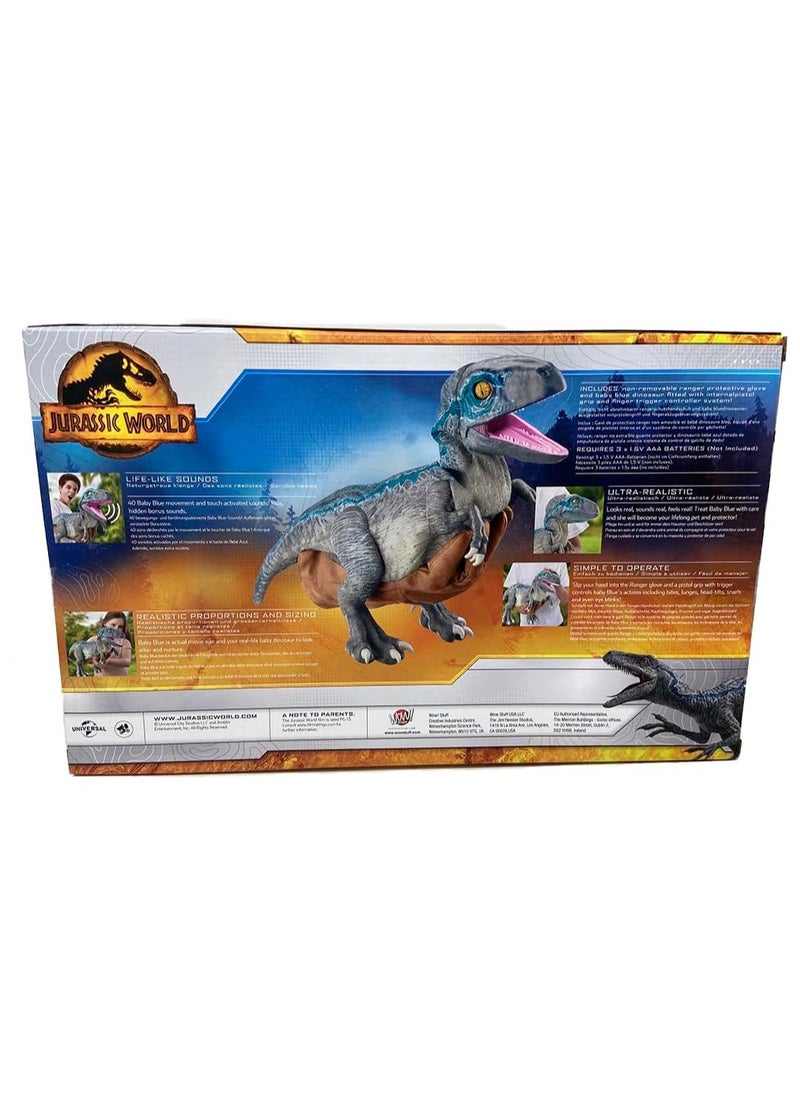Jurassic World REAL FX Baby Blue Dinosaur Toy | Hyper-Realistic Animatronic with Life-Like Movements & Real Movie Sounds | Official Jurassic World Dominion Toy | Ages 8+