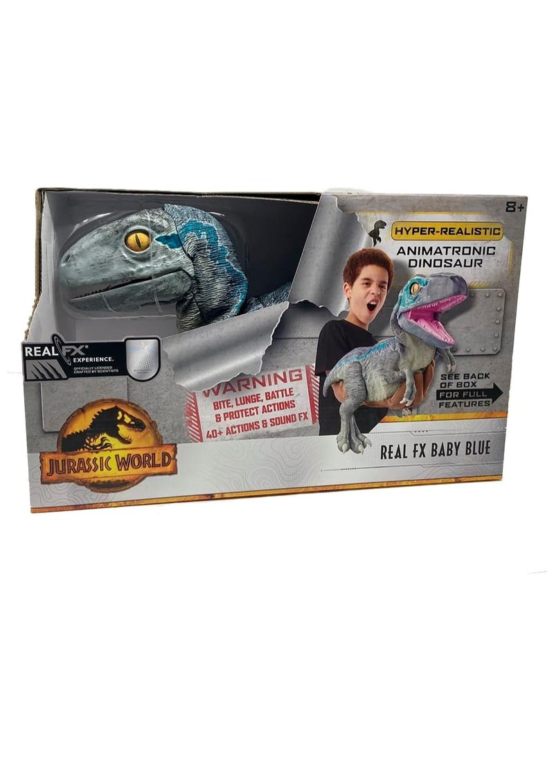 Jurassic World REAL FX Baby Blue Dinosaur Toy | Hyper-Realistic Animatronic with Life-Like Movements & Real Movie Sounds | Official Jurassic World Dominion Toy | Ages 8+