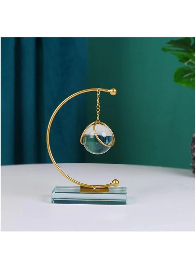 BLISS VIE figurine ornament Sculptures table decoration center piece office decoration Home Décor Shelf, gift, shelf décor, Statue Décor Crystal Ball with Metal stand - Half Moon