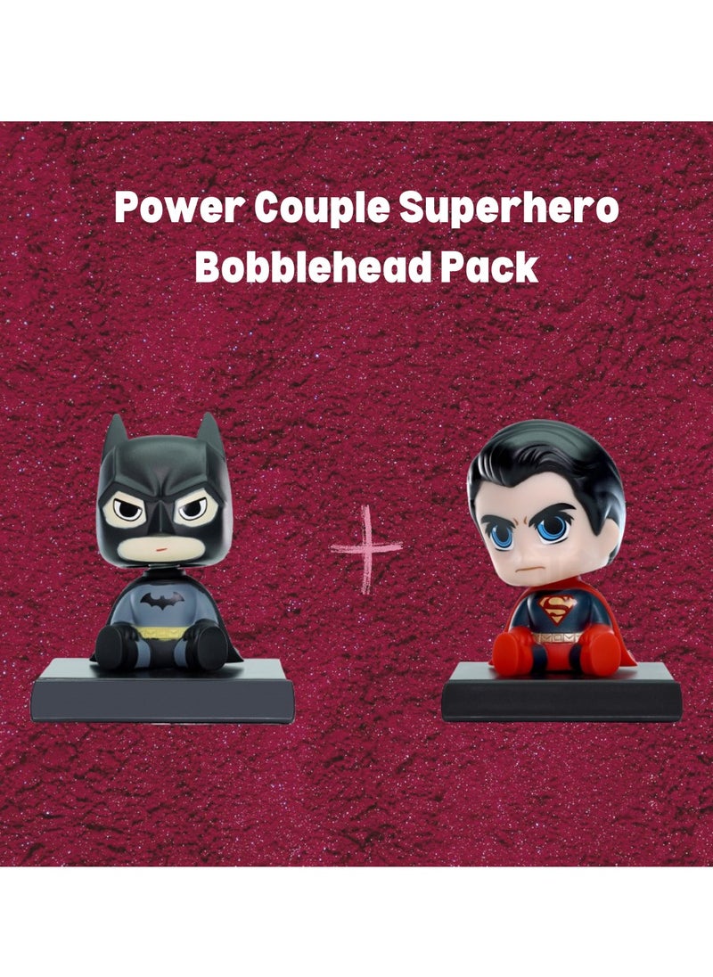 Valentine’s Day Power Couple Superhero Bobblehead Pack | Cute Valentine’s Day Bobblehead | Valentine’s Day Bobblehead Mobile Phone Holder | Valentine’s Day Special Combo Pack Gift