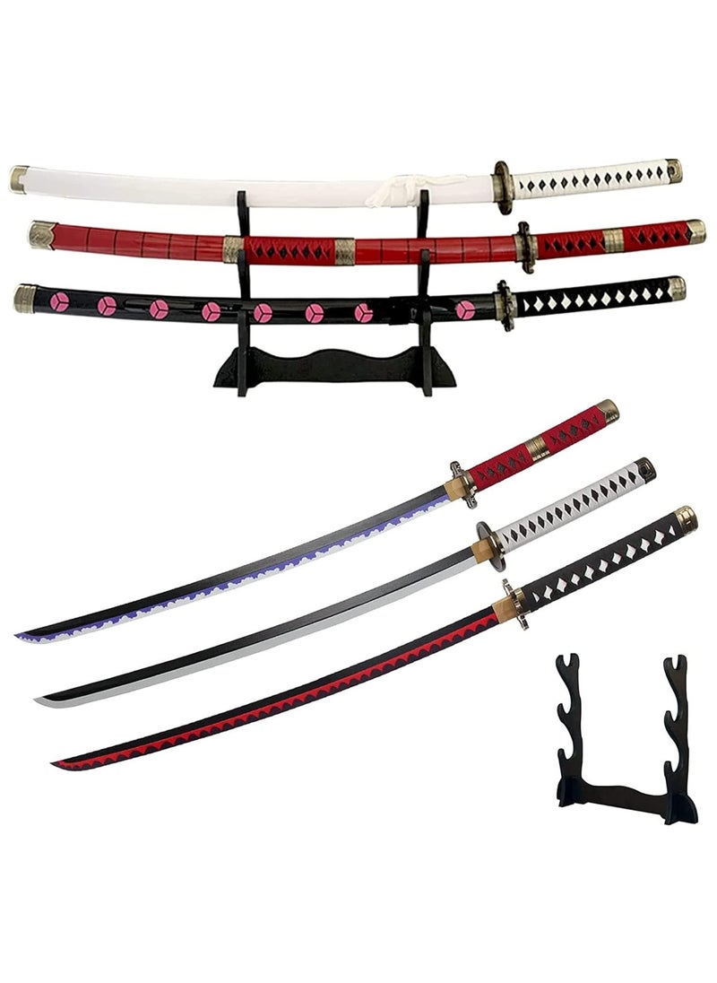 Roronoa Zoro Anime Samurai Cosplay Sword,Shusui,Bamboo Blade Katana,About 104CM,For Role Playing and Collection 3Pcs