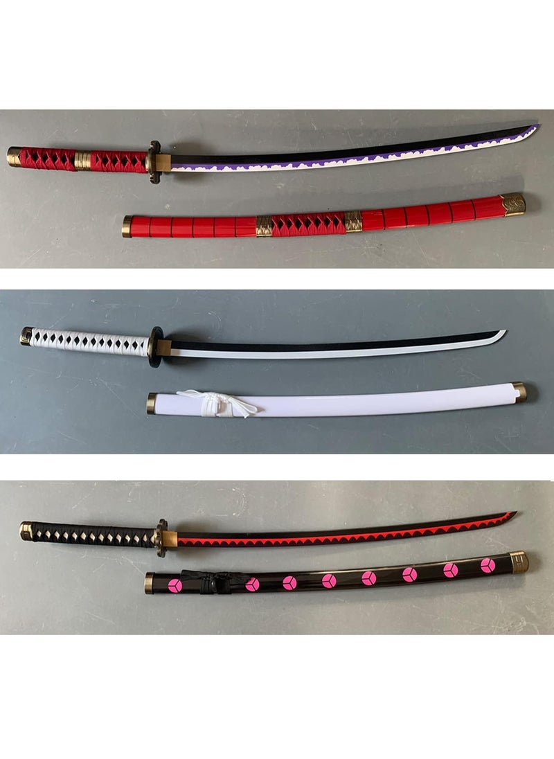 Roronoa Zoro Anime Samurai Cosplay Sword,Shusui,Bamboo Blade Katana,About 104CM,For Role Playing and Collection 3Pcs