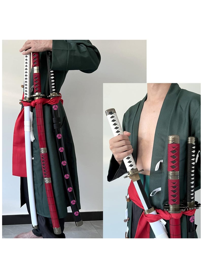 Roronoa Zoro Anime Samurai Cosplay Sword,Shusui,Bamboo Blade Katana,About 104CM,For Role Playing and Collection 3Pcs